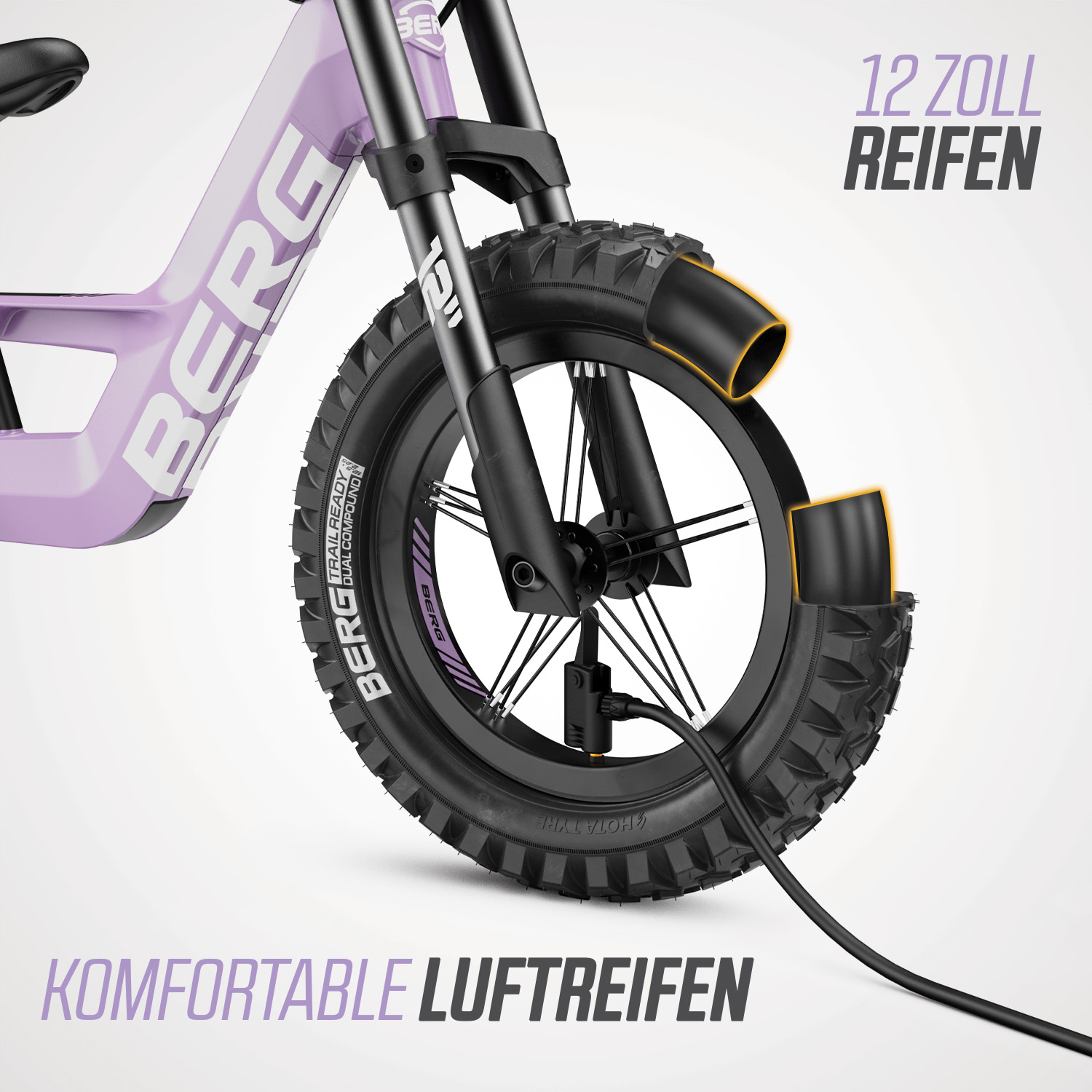 BERG Laufrad Biky Cross Purple inkl. Handbremse (NEU)